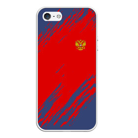 Чехол для iPhone 5/5S матовый с принтом RUSSIA SPORT в городе Новоалтайск, Силикон | Область печати: задняя сторона чехла, без боковых панелей | russia | белый | болельщик | герб | двуглавый орел | корона | красный | лошадь | модные | надписи | орел | патриот | россия | синий | спорт | спортивные | триколор | униформа | фанат | цвет
