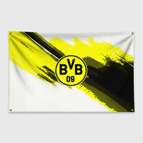 Флаг-баннер с принтом BORUSSIA SPORT STYLE в городе Новоалтайск, 100% полиэстер | размер 67 х 109 см, плотность ткани — 95 г/м2; по краям флага есть четыре люверса для крепления | football | soccer | боруссия
