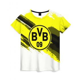 Женская футболка 3D с принтом BORUSSIA SPORT STYLE в городе Новоалтайск, 100% полиэфир ( синтетическое хлопкоподобное полотно) | прямой крой, круглый вырез горловины, длина до линии бедер | football | soccer | боруссия