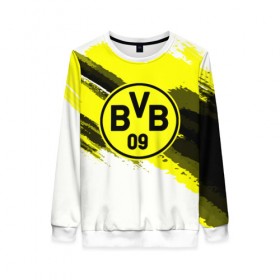 Женский свитшот 3D с принтом BORUSSIA SPORT STYLE в городе Новоалтайск, 100% полиэстер с мягким внутренним слоем | круглый вырез горловины, мягкая резинка на манжетах и поясе, свободная посадка по фигуре | football | soccer | боруссия