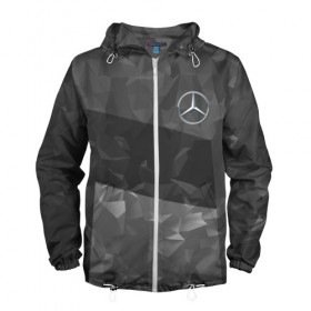 Мужская ветровка 3D с принтом MERCEDES BENZ SPORT в городе Новоалтайск, 100% полиэстер | подол и капюшон оформлены резинкой с фиксаторами, два кармана без застежек по бокам, один потайной карман на груди | mercedes | марка | машины | мерседес