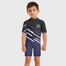 Детский купальный костюм 3D с принтом SUBARU SPORT в городе Новоалтайск, Полиэстер 85%, Спандекс 15% | застежка на молнии на спине | subaru | марка | машины | субару
