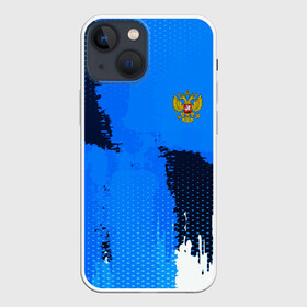 Чехол для iPhone 13 mini с принтом Russia Sport в городе Новоалтайск,  |  | abstraction | grunge | russia | sport | абстракция | герб | краска | русский | символика рф | спорт | спортивный | триколор | униформа | форма | я русский