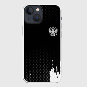 Чехол для iPhone 13 mini с принтом Russia black collection в городе Новоалтайск,  |  | abstraction | grunge | russia | sport | абстракция | герб | краска | русский | символика рф | спорт | спортивный | триколор | униформа | форма | я русский