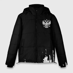 Мужская зимняя куртка 3D с принтом Russia black collection в городе Новоалтайск, верх — 100% полиэстер; подкладка — 100% полиэстер; утеплитель — 100% полиэстер | длина ниже бедра, свободный силуэт Оверсайз. Есть воротник-стойка, отстегивающийся капюшон и ветрозащитная планка. 

Боковые карманы с листочкой на кнопках и внутренний карман на молнии. | abstraction | grunge | russia | sport | абстракция | герб | краска | русский | символика рф | спорт | спортивный | триколор | униформа | форма | я русский