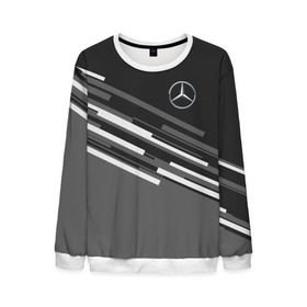 Мужской свитшот 3D с принтом MERCEDES BENZ SPORT в городе Новоалтайск, 100% полиэстер с мягким внутренним слоем | круглый вырез горловины, мягкая резинка на манжетах и поясе, свободная посадка по фигуре | Тематика изображения на принте: mercedes | марка | машины | мерседес