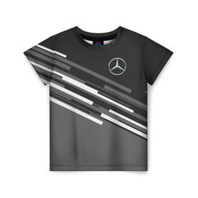 Детская футболка 3D с принтом MERCEDES BENZ SPORT в городе Новоалтайск, 100% гипоаллергенный полиэфир | прямой крой, круглый вырез горловины, длина до линии бедер, чуть спущенное плечо, ткань немного тянется | mercedes | марка | машины | мерседес