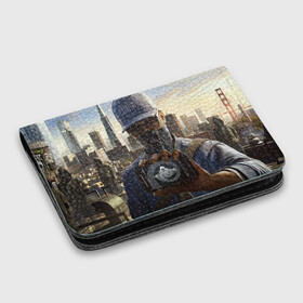 Картхолдер с принтом с принтом Watch Dogs в городе Новоалтайск, натуральная матовая кожа | размер 7,3 х 10 см; кардхолдер имеет 4 кармана для карт; | 3d | aiden | pearce | графика | девушки | игры | кепка | мужчины | пистолеты
