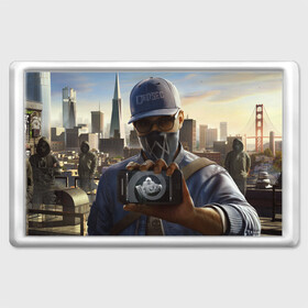 Магнит 45*70 с принтом Watch Dogs в городе Новоалтайск, Пластик | Размер: 78*52 мм; Размер печати: 70*45 | Тематика изображения на принте: 3d | aiden | pearce | графика | девушки | игры | кепка | мужчины | пистолеты