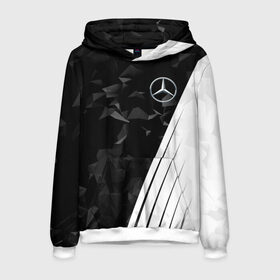 Мужская толстовка 3D с принтом MERCEDES BENZ SPORT в городе Новоалтайск, 100% полиэстер | двухслойный капюшон со шнурком для регулировки, мягкие манжеты на рукавах и по низу толстовки, спереди карман-кенгуру с мягким внутренним слоем. | Тематика изображения на принте: mercedes | марка | машины | мерседес