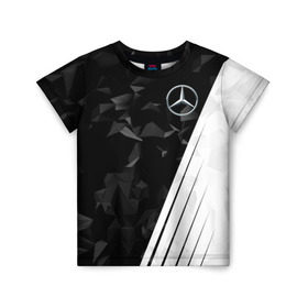 Детская футболка 3D с принтом MERCEDES BENZ SPORT в городе Новоалтайск, 100% гипоаллергенный полиэфир | прямой крой, круглый вырез горловины, длина до линии бедер, чуть спущенное плечо, ткань немного тянется | mercedes | марка | машины | мерседес