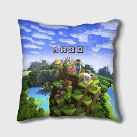 Подушка 3D с принтом Лиза - Minecraft в городе Новоалтайск, наволочка – 100% полиэстер, наполнитель – холлофайбер (легкий наполнитель, не вызывает аллергию). | состоит из подушки и наволочки. Наволочка на молнии, легко снимается для стирки | Тематика изображения на принте: minecraft | добывать | елизавета | игра | игрушка | имя | компьютерная | кубики | лиза | лизка | лизок | лизочка | майкрафт | майн крафт | майнкрафт | пиксели | пиксель | ремесло | с именем | шахта