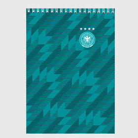 Скетчбук с принтом Germany away WC 2018 в городе Новоалтайск, 100% бумага
 | 48 листов, плотность листов — 100 г/м2, плотность картонной обложки — 250 г/м2. Листы скреплены сверху удобной пружинной спиралью | cup | fifa | world | германия | мира | фифа | чемпионат | чемпионы