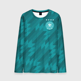 Мужской лонгслив 3D с принтом Germany away WC 2018 в городе Новоалтайск, 100% полиэстер | длинные рукава, круглый вырез горловины, полуприлегающий силуэт | Тематика изображения на принте: cup | fifa | world | германия | мира | фифа | чемпионат | чемпионы