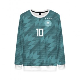 Женский свитшот 3D с принтом Ozil away WC 2018 в городе Новоалтайск, 100% полиэстер с мягким внутренним слоем | круглый вырез горловины, мягкая резинка на манжетах и поясе, свободная посадка по фигуре | 