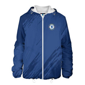 Мужская куртка 3D с принтом Chelsea Uniform в городе Новоалтайск, ткань верха — 100% полиэстер, подклад — флис | прямой крой, подол и капюшон оформлены резинкой с фиксаторами, два кармана без застежек по бокам, один большой потайной карман на груди. Карман на груди застегивается на липучку | Тематика изображения на принте: chelsea | fc | спорт | спортивные | футбол | футбольный клуб | челси