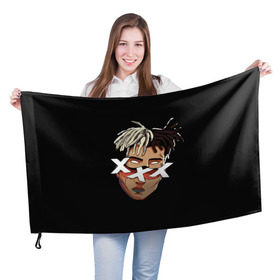 Флаг 3D с принтом XXXtentacion в городе Новоалтайск, 100% полиэстер | плотность ткани — 95 г/м2, размер — 67 х 109 см. Принт наносится с одной стороны | anime | at  me | freex | look | revenge | tentacion | xxx | xxxtentacion | аниме | джасей | дуэйн | икс | нарисованный | онфрой | рисунок | тейте | тент | тентаньсьен | тентасьён | тентасьон | тентейшен | тентейшн | триисковый