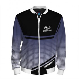 Мужской бомбер 3D с принтом SUBARU SPORT в городе Новоалтайск, 100% полиэстер | застегивается на молнию, по бокам два кармана без застежек, по низу бомбера и на воротнике - эластичная резинка | subaru | марка | машины | субару