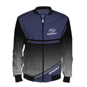 Мужской бомбер 3D с принтом SUBARU SPORT в городе Новоалтайск, 100% полиэстер | застегивается на молнию, по бокам два кармана без застежек, по низу бомбера и на воротнике - эластичная резинка | subaru | марка | машины | субару