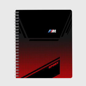 Тетрадь с принтом BMW 2018 M Sport в городе Новоалтайск, 100% бумага | 48 листов, плотность листов — 60 г/м2, плотность картонной обложки — 250 г/м2. Листы скреплены сбоку удобной пружинной спиралью. Уголки страниц и обложки скругленные. Цвет линий — светло-серый
 | bmw | бмв | марка | машины