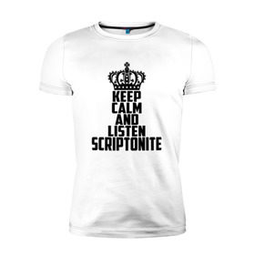 Мужская футболка премиум с принтом Keep calm and listen Scriptonite в городе Новоалтайск, 92% хлопок, 8% лайкра | приталенный силуэт, круглый вырез ворота, длина до линии бедра, короткий рукав | adikah | dme | gazgolder | jillzay | scriptonite | vbvvctnd | zorski bros | адиль | кулмагамбетов | оралбекович | реп | репер | рэп | рэпер | скрип | скрипи | скриптонит | трип хоп | трэп | хип хоп