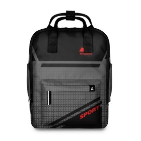 Женский рюкзак 3D с принтом MITSUBISHI SPORT в городе Новоалтайск, 100% полиэстер | лямки с регулируемой длиной, сверху ручки, чтобы рюкзак нести как сумку. Основное отделение закрывается на молнию, как и внешний карман. Внутри два дополнительных кармана, один из которых закрывается на молнию. По бокам два дополнительных кармашка, куда поместится маленькая бутылочка
 | mitsubishi | sport | митсубиси | митсубиши | спорт