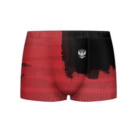 Мужские трусы 3D с принтом Russia Sport collection в городе Новоалтайск, 50% хлопок, 50% полиэстер | классическая посадка, на поясе мягкая тканевая резинка | abstraction | grunge | russia | sport | абстракция | герб | краска | русский | символика рф | спорт | спортивный | триколор | униформа | форма | я русский