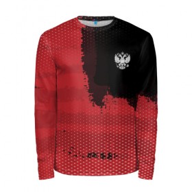 Мужской лонгслив 3D с принтом Russia Sport collection в городе Новоалтайск, 100% полиэстер | длинные рукава, круглый вырез горловины, полуприлегающий силуэт | abstraction | grunge | russia | sport | абстракция | герб | краска | русский | символика рф | спорт | спортивный | триколор | униформа | форма | я русский