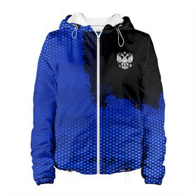 Женская куртка 3D с принтом Russia Sport collection в городе Новоалтайск, ткань верха — 100% полиэстер, подклад — флис | прямой крой, подол и капюшон оформлены резинкой с фиксаторами, два кармана без застежек по бокам, один большой потайной карман на груди. Карман на груди застегивается на липучку | abstraction | grunge | russia | sport | абстракция | герб | краска | русский | символика рф | спорт | спортивный | триколор | униформа | форма | я русский