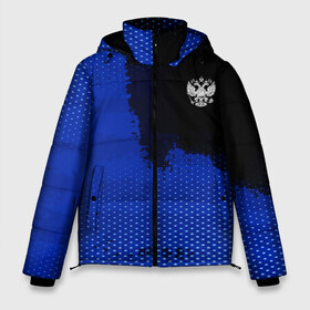 Мужская зимняя куртка 3D с принтом Russia Sport collection в городе Новоалтайск, верх — 100% полиэстер; подкладка — 100% полиэстер; утеплитель — 100% полиэстер | длина ниже бедра, свободный силуэт Оверсайз. Есть воротник-стойка, отстегивающийся капюшон и ветрозащитная планка. 

Боковые карманы с листочкой на кнопках и внутренний карман на молнии. | abstraction | grunge | russia | sport | абстракция | герб | краска | русский | символика рф | спорт | спортивный | триколор | униформа | форма | я русский