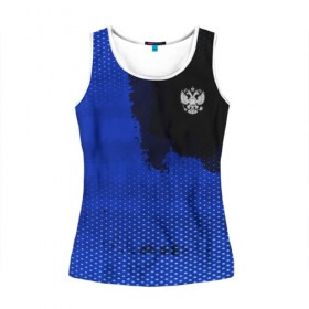 Женская майка 3D с принтом Russia Sport collection в городе Новоалтайск, 100% полиэстер | круглая горловина, прямой силуэт, длина до линии бедра | abstraction | grunge | russia | sport | абстракция | герб | краска | русский | символика рф | спорт | спортивный | триколор | униформа | форма | я русский