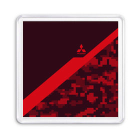 Магнит 55*55 с принтом MITSUBISHI SPORT в городе Новоалтайск, Пластик | Размер: 65*65 мм; Размер печати: 55*55 мм |  машина | марка | митсубиси