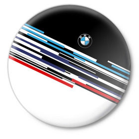 Значок с принтом BMW BRAND COLOR в городе Новоалтайск,  металл | круглая форма, металлическая застежка в виде булавки | Тематика изображения на принте: bmw | бмв | марка | машины