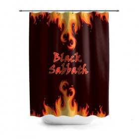 Штора 3D для ванной с принтом Black Sabbath в городе Новоалтайск, 100% полиэстер | плотность материала — 100 г/м2. Стандартный размер — 146 см х 180 см. По верхнему краю — пластиковые люверсы для креплений. В комплекте 10 пластиковых колец | rock | группы | дым | металл | музыка | огонь | пламя | рок | рокер | тяжелый