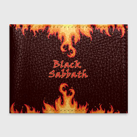 Обложка для студенческого билета с принтом Black Sabbath в городе Новоалтайск, натуральная кожа | Размер: 11*8 см; Печать на всей внешней стороне | rock | группы | дым | металл | музыка | огонь | пламя | рок | рокер | тяжелый