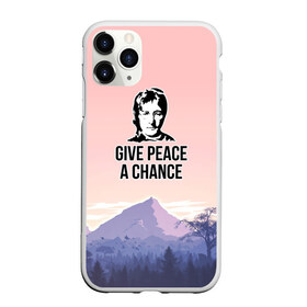 Чехол для iPhone 11 Pro Max матовый с принтом Give Peace a Chance в городе Новоалтайск, Силикон |  | Тематика изображения на принте: битлз | горы | джон леннон | ленон | мир | песня | цитаты | шанс