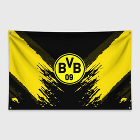 Флаг-баннер с принтом BORUSSIA SPORT в городе Новоалтайск, 100% полиэстер | размер 67 х 109 см, плотность ткани — 95 г/м2; по краям флага есть четыре люверса для крепления | football | soccer | боруссия