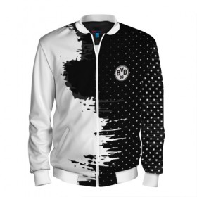 Мужской бомбер 3D с принтом Borussia uniform black 2018 в городе Новоалтайск, 100% полиэстер | застегивается на молнию, по бокам два кармана без застежек, по низу бомбера и на воротнике - эластичная резинка | football | soccer | боруссия