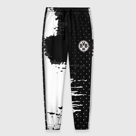 Мужские брюки 3D с принтом Borussia uniform black 2018 в городе Новоалтайск, 100% полиэстер | манжеты по низу, эластичный пояс регулируется шнурком, по бокам два кармана без застежек, внутренняя часть кармана из мелкой сетки | Тематика изображения на принте: football | soccer | боруссия