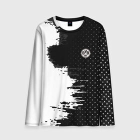 Мужской лонгслив 3D с принтом Borussia uniform black 2018 в городе Новоалтайск, 100% полиэстер | длинные рукава, круглый вырез горловины, полуприлегающий силуэт | Тематика изображения на принте: football | soccer | боруссия