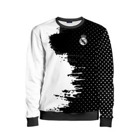 Детский свитшот 3D с принтом Real Madrid uniform black 2018 в городе Новоалтайск, 100% полиэстер | свободная посадка, прямой крой, мягкая тканевая резинка на рукавах и понизу свитшота | Тематика изображения на принте: football | soccer | реал мадрид