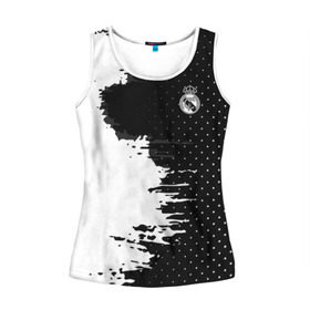 Женская майка 3D с принтом Real Madrid uniform black 2018 в городе Новоалтайск, 100% полиэстер | круглая горловина, прямой силуэт, длина до линии бедра | football | soccer | реал мадрид