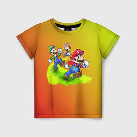 Детская футболка 3D с принтом Super Mario в городе Новоалтайск, 100% гипоаллергенный полиэфир | прямой крой, круглый вырез горловины, длина до линии бедер, чуть спущенное плечо, ткань немного тянется | nintendo | марио | нинтендо