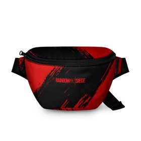 Поясная сумка 3D с принтом RAINBOW SIX SIEGE OUTBREAK в городе Новоалтайск, 100% полиэстер | плотная ткань, ремень с регулируемой длиной, внутри несколько карманов для мелочей, основное отделение и карман с обратной стороны сумки застегиваются на молнию | cybersport | esports | pro league | r6 | rainbow | rainbow six | siege | six | weapon | армия | боевик | военные | война | игры | киберспорт | логотип | модные | оперативники | оружие | радуга | черный белый | шутер