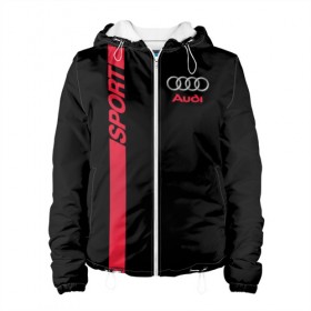Женская куртка 3D с принтом AUDI SPORT в городе Новоалтайск, ткань верха — 100% полиэстер, подклад — флис | прямой крой, подол и капюшон оформлены резинкой с фиксаторами, два кармана без застежек по бокам, один большой потайной карман на груди. Карман на груди застегивается на липучку | audi | auto | sport | авто | автомобиль | автомобильные | ауди | бренд | марка | машины | спорт