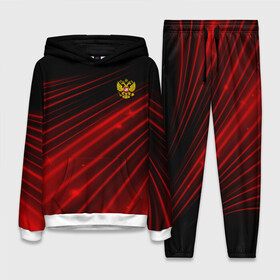 Женский костюм 3D (с толстовкой) с принтом Russia Sport 2018 uniform в городе Новоалтайск,  |  | Тематика изображения на принте: abstraction | grunge | russia | sport | абстракция | герб | краска | русский | символика рф | спорт | спортивный | триколор | униформа | форма | я русский