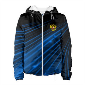 Женская куртка 3D с принтом Russia Sport 2018 uniform в городе Новоалтайск, ткань верха — 100% полиэстер, подклад — флис | прямой крой, подол и капюшон оформлены резинкой с фиксаторами, два кармана без застежек по бокам, один большой потайной карман на груди. Карман на груди застегивается на липучку | abstraction | grunge | russia | sport | абстракция | герб | краска | русский | символика рф | спорт | спортивный | триколор | униформа | форма | я русский
