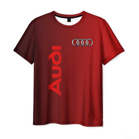 Мужская футболка 3D с принтом Audi в городе Новоалтайск, 100% полиэфир | прямой крой, круглый вырез горловины, длина до линии бедер | audi | автомобиль | ауди | кольца | лого