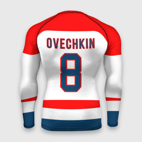 Мужской рашгард 3D с принтом Ovechkin Washington Capitals White в городе Новоалтайск,  |  | овечкин | ови