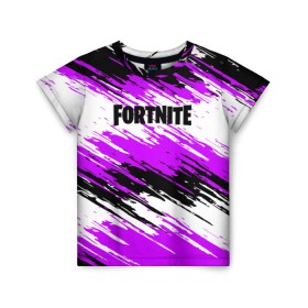Детская футболка 3D с принтом Fortnite в городе Новоалтайск, 100% гипоаллергенный полиэфир | прямой крой, круглый вырез горловины, длина до линии бедер, чуть спущенное плечо, ткань немного тянется | Тематика изображения на принте: battle | fortnite | game | royale | survival | битва | зомби | игра | королевская | краска | краски